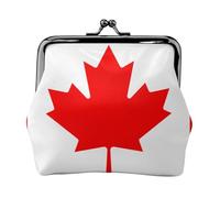 Canadian Flag Printing Coin Purse, Lightweight Minimalist Wallet For Music Festivals And Concerts, Black, One Size, Art Deco
