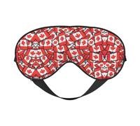 Canadian Flag Printing Double Side Soft Eye Mask Reversible Design, Adjustable for Snug Fit, Blocks Light Eye Mask