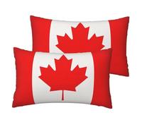 Canadian Flag Printing Imitation Linen Pillow Cases Set Of 2 Luxury Pillow Cases 12x20 Inches For Sofa,Bed,Office
