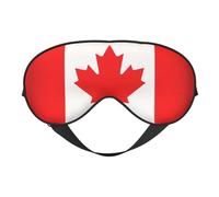 Canadian Flag Printing Soft Eye Mask,Double-Sided Soft Eye Cover for Sleep,Travel,Yoga, Adjustable Strap, Blocks Light