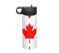 Canadian Flag Printing The Print 18 Oz Stainless Steel Sports Insulated Kettle with Lid for Adult Men Women