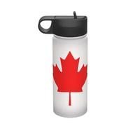 Canadian Flag Printing The Print 18 Oz Stainless Steel Sports Insulated Kettle with Lid for Adult Men Women
