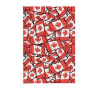 Canadian flag Prints Wooden Jigsaw Puzzle 300-Piece in Plastic Box, 26x38 CM Eco-Friendly Educational Puzzle for Family Fun & Adult Relaxation