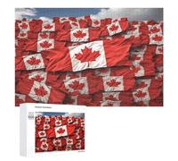 Canadian Flag Puzzles for Adults Wooden Jigsaw Puzzle with Storage Box Personalized Exquisite Wooden Puzzle for Home Wall Decorative Puzzles&Relaxing Gifts 1000 PCS Pieces