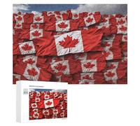 Canadian Flag Puzzles for Adults Wooden Jigsaw Puzzle with Storage Box Personalized Exquisite Wooden Puzzle for Home Wall Decorative Puzzles&Relaxing Gifts 300 PCS Pieces