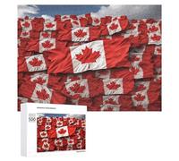 Canadian Flag Puzzles for Adults Wooden Jigsaw Puzzle with Storage Box Personalized Exquisite Wooden Puzzle for Home Wall Decorative Puzzles&Relaxing Gifts 500 PCS Pieces
