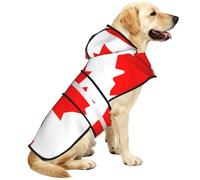 Canadian flag Reflective Waterproof Dog Raincoat Jacket, Adjustable Hooded Pet Coat with Leash Hole,for Outdoor Use3XL