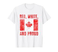 Canadian Flag Retro Canada Day Red White and Proud T-Shirt