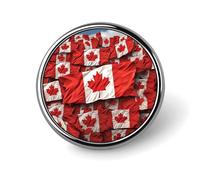 Canadian Flag Round Badge Cute Brooch Hats Jackets Decor Personalized Lapel Pin Clothing Jewelry Accessories for Wedding Party Gift