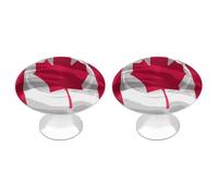 Canadian Flag Round Drawer Knobs Stainless Steel Cabinet Knob Decorative Pulls for Furniture Dresser Cupboard 2 PCS