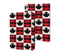 Canadian Flag Scottish Tartan Plaid Checkered Cute Tablet Case Unisex Slim Hard Protective Cover Compatible with iPad 9th/ 8th/ 7th
