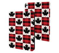 Canadian Flag Scottish Tartan Plaid Checkered Cute Tablet Case Unisex Slim Hard Protective Cover Compatible with iPad 9th/ 8th/ 7th