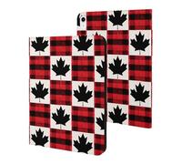 Canadian Flag Scottish Tartan Plaid Checkered Cute Tablet Case Unisex Slim Hard Protective Cover Compatible with iPad 9th/ 8th/ 7th