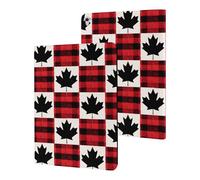 Canadian Flag Scottish Tartan Plaid Checkered Cute Tablet Case Unisex Slim Hard Protective Cover Compatible with iPad 9th/ 8th/ 7th