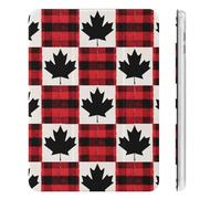 Canadian Flag Scottish Tartan Plaid Checkered Cute Tablet Case with Pencil Holder Unisex Slim Hard Protective Cover Compatible with iPad Mini 4/5/6
