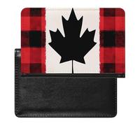 Canadian Flag Scottish Tartan Plaid Checkered Funny Passport Cover Holder for Travel Lightweight Waterproof Passport Protector