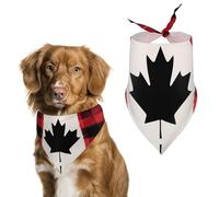 Canadian Flag Scottish Tartan Plaid Checkered Printed Dog Bandanas Adjustable Trendy Triangle Pet Scarffor Small Medium Large