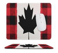 Canadian Flag Scottish Tartan Plaid Checkered Trendy Gaming Mouse Pad Rubber Base Non-Slip Large Desk Mat Home Office 9.8"x11.8"