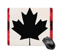 Canadian Flag Scottish Tartan Plaid Checkered Trendy Gaming Mouse Pad Rubber Base Non-Slip Square Desk Mat Home Office 18 * 22cm