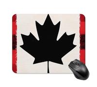 Canadian Flag Scottish Tartan Plaid Checkered Trendy Gaming Mouse Pad Rubber Base Non-Slip Square Desk Mat Home Office 20 * 25cm