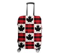Canadian Flag Scottish Tartan Plaid Checkered Trendy Suitcase Covers Unisex Luggage Cover Protector Fit 19 to 32 Inch Travel Lover L