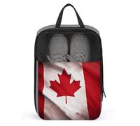 Canadian Flag Shoe Bags with Zipper, Portable Shoe Organizer with Handle, Personalized Shoes Tote Bag for Travel, Waterproof Shoes Carrier, Storage Pouch