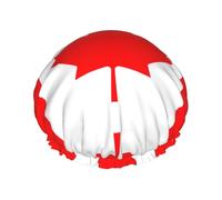 Canadian Flag Shower Caps For Women, Elastic And Reusable Bath Caps, Double Waterproof Layers Shower Cap, Bathing Shower Caps