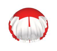 Canadian Flag Shower Caps For Women, Elastic And Reusable Bath Caps, Double Waterproof Layers Shower Cap, Bathing Shower Caps
