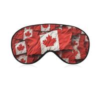 Canadian Flag Sleep Mask Light Blocking Eye Cover Polyester Eye Mask with Elastic Strap Blindfold for Side Sleeper Sleeping Masks Face Hugging for Women Men Travel