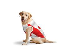 Canadian Flag Soft Cotton T-Shirt Vest For Large Dogs, Print Pet Clothes Breathable Pet Pullover Tee Sleeveless Sweatshirt (3xl-5xl)