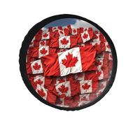 Canadian Flag Spare Tire Cover PVC Leather Spare Wheel Cover Dustproof Waterproof Jeep Tire Cover for 32inch Camper, RV Trailer, Truck, SUV Fit Diameter 28-34 Inch