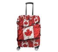Canadian Flag Suitcase Covers Luggage Protector - Travel Elastic Baggage Case Protective, Washable Anti-scratch Large Suit Case Cover for Suitcases Fits 19-32 Inch Luggages, white, Small, Flower and