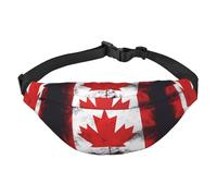 Canadian flag Travel crossbody waist bag, suitable for sports, running, cycling, traveling, fishing boys large waist bag,