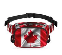 Canadian Flag Waist Bag Multifunction Pack for Travel Sport Running, Canada Flag Fanny Pack Bumbag Pouch Purse Belt Bag for Women Men Girls Boys