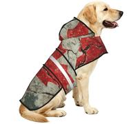 Canadian Flag Waterproof Dog Raincoat And Rain Jacket For Small Medium Large Dogs With Reflective Stripes And Adjustable Belly Strap