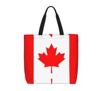 Canadian flag Women's Casual Tote Bags, Reusable Tote Shoulder Bags, Multi-Function Large Capacity Shopping Bags