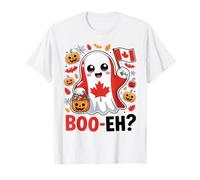 Canadian Ghost Flag Boo Eh Funny Halloween Costume for Kids T-Shirt
