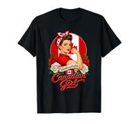 Canadian Girl Canada Flag Pride Woman Roots Value Graphic T-Shirt