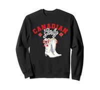Canadian Girly Coquette Bow Canada Flag Maple Leaf Cowgirl Sweatshirt