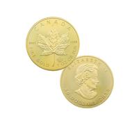 Canadian Gold Coin Maple Leaf Commonwealth Queen Coin Commemorative Coin Collection Gift Token