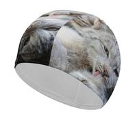 Canadian Lynx Clean Time Durable Swim Cap Unisex Non-Slip Pool Swimming Hat for Long and Short Hair
