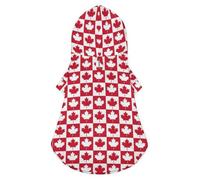 Canadian Maple Flag Check Pet Hoodie, Suitable for Small Dogs and Cats Pet Winter Coat