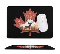 Canadian Maple Happy Canada Day Non-Slip Mouse Pads Rubber Base Mouse Mat for Desktop Home Office 7.9"x9.4"