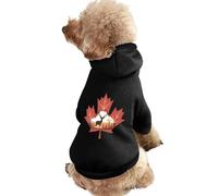Canadian Maple Happy Canada Day Small Dog Hoodie Warm Lightweight Pullover Sweatshirt Pet Puppy Hooded Outfits S