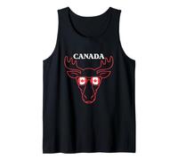 Canadian Moose Funny Canada Day Flag Maple Leaf Sunglasses Tank Top