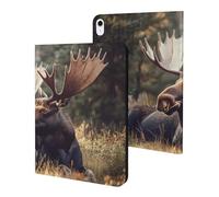 Canadian Moose in Forests Slim Tablet Cases Compatible with iPad Series Without Pencil Holder Protective Cover Compatible with iPad 10代 (10.9in)
