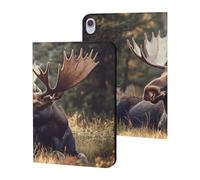 Canadian Moose in Forests Slim Tablet Cases Compatible with iPad Series Without Pencil Holder Protective Cover Compatible with ipad Mini6 (8.3in)