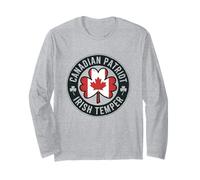 Canadian Patriot Irish Temper Funny Canada Ireland Shamrock Long Sleeve T-Shirt