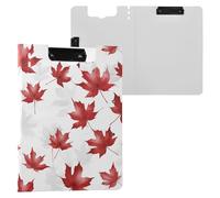Canadian Red Maple Leaf Folding Clipboard Two Metal Clips Pen Holder Clip Board with Hard Cover Clipboard Padfolio Doctors Supplies