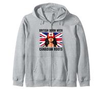 Canadian Roots British Born Girl Pride Canada Heritage Zip Hoodie